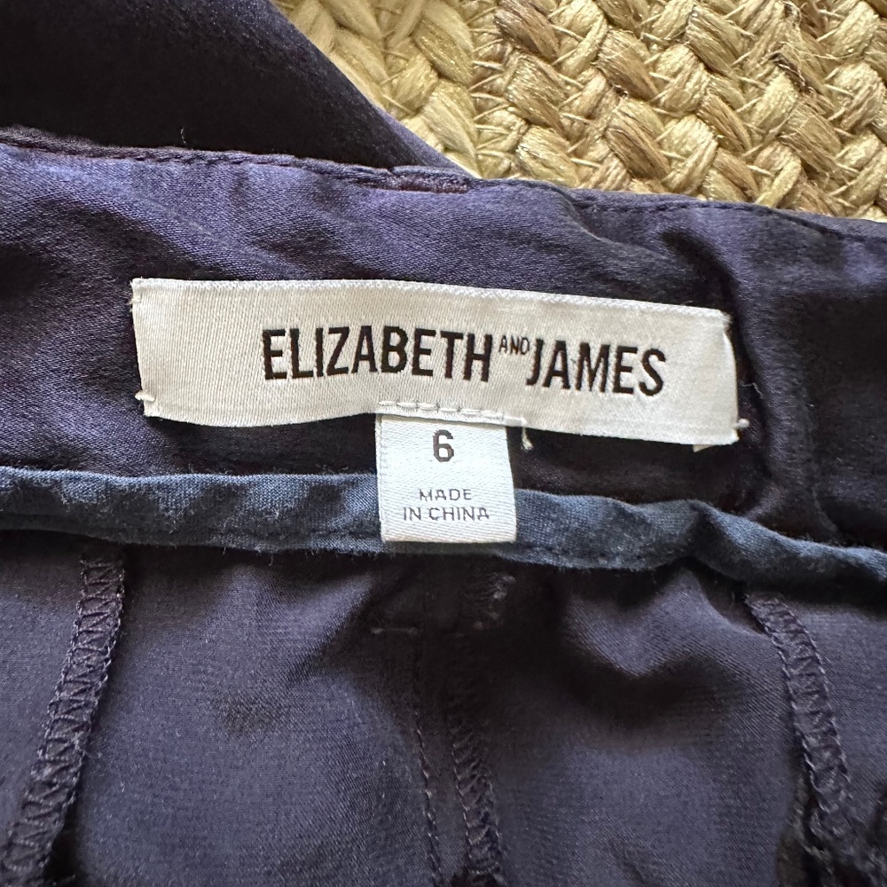 Elizabeth and James navy silk pants size 6 - $6 special!